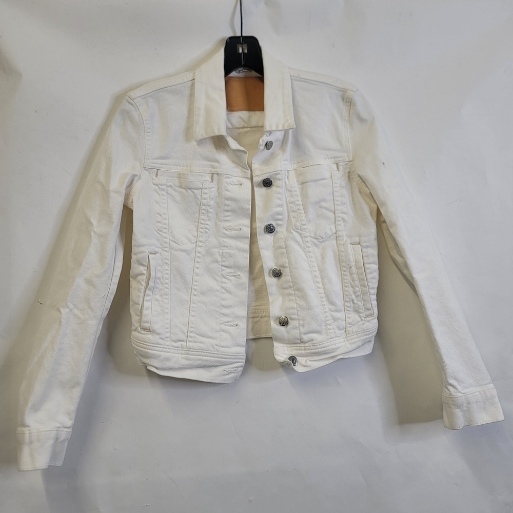 Acne Studios x Bla Konst fitted cropped white denim Jacket